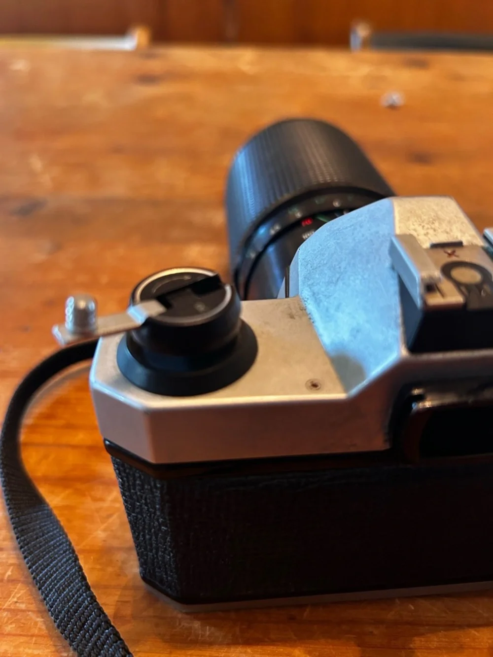 Asahi PENTAX K1000 SLR 35mm camera and Vivitar Series 1 macro-focusing zoom.